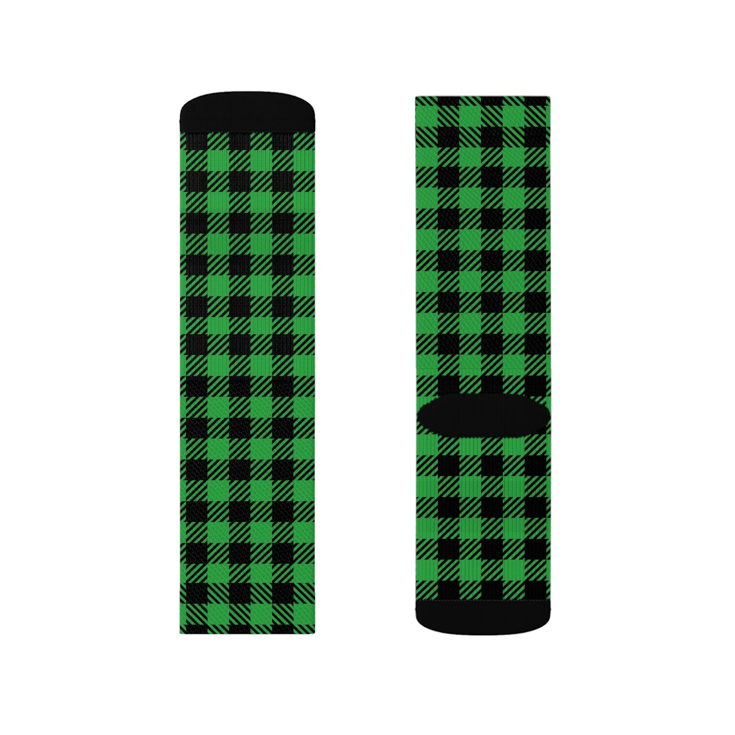 Holiday Green & Black Checker Socks