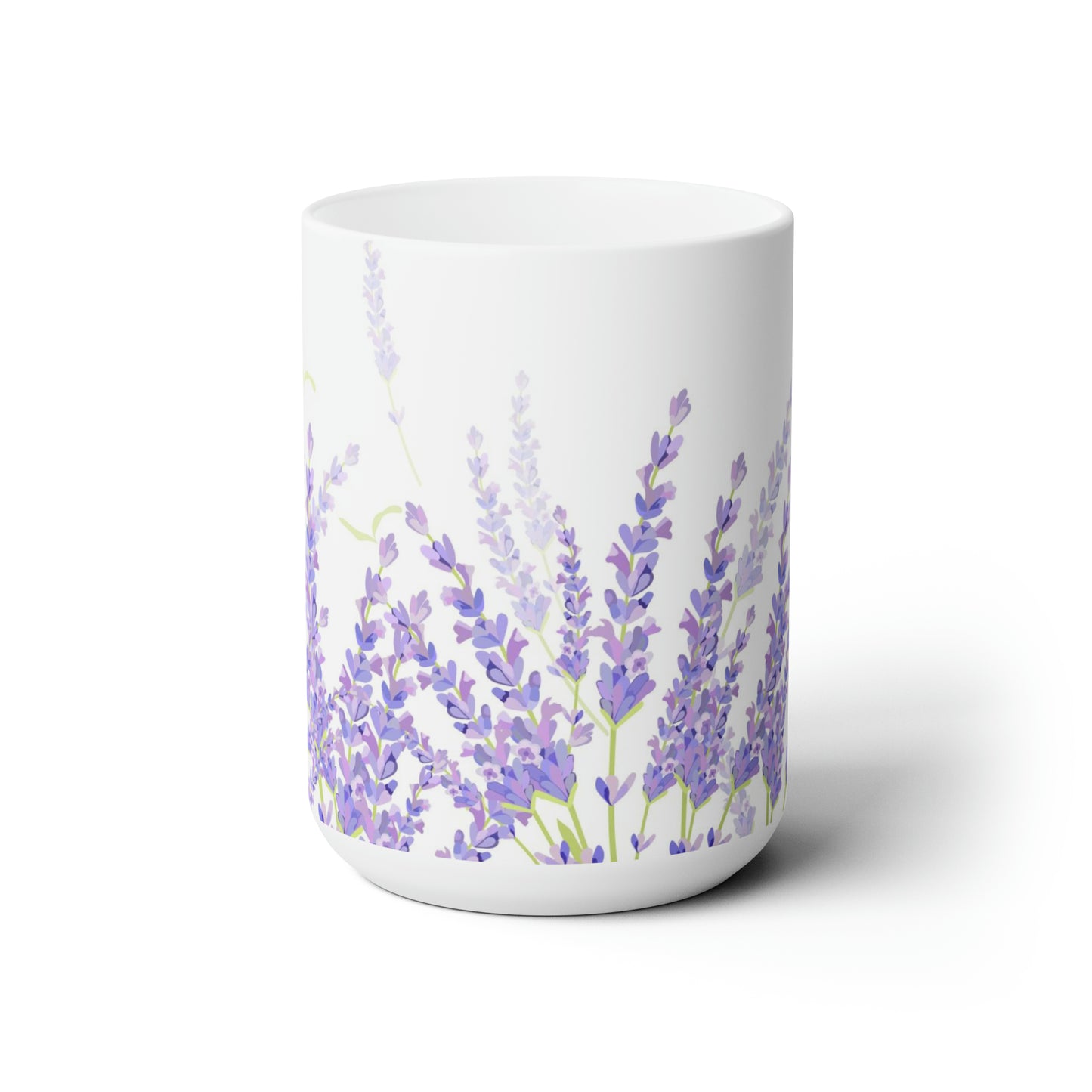 Lavender Flowers Ceramic Coffee Mug 15oz