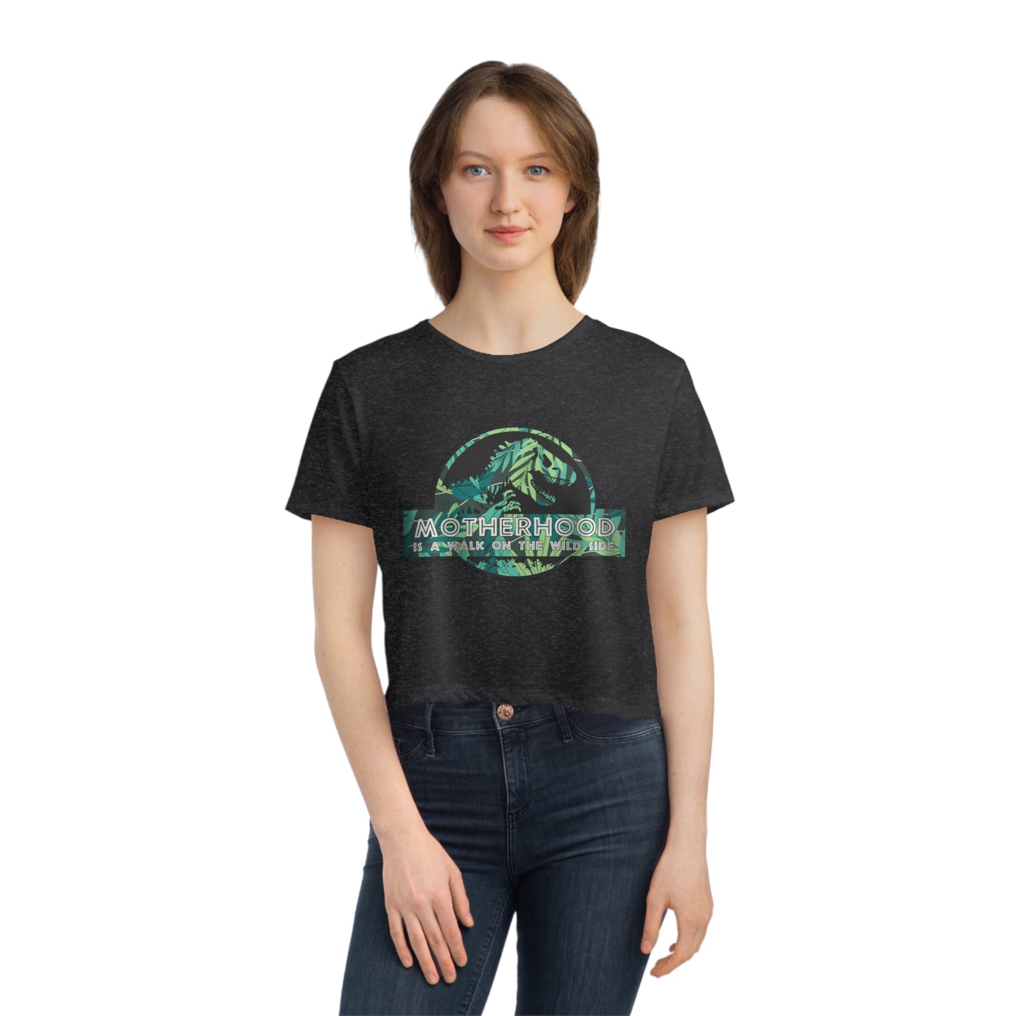 Women's Jurassic 'Wild Side' Flowy Cropped Tee