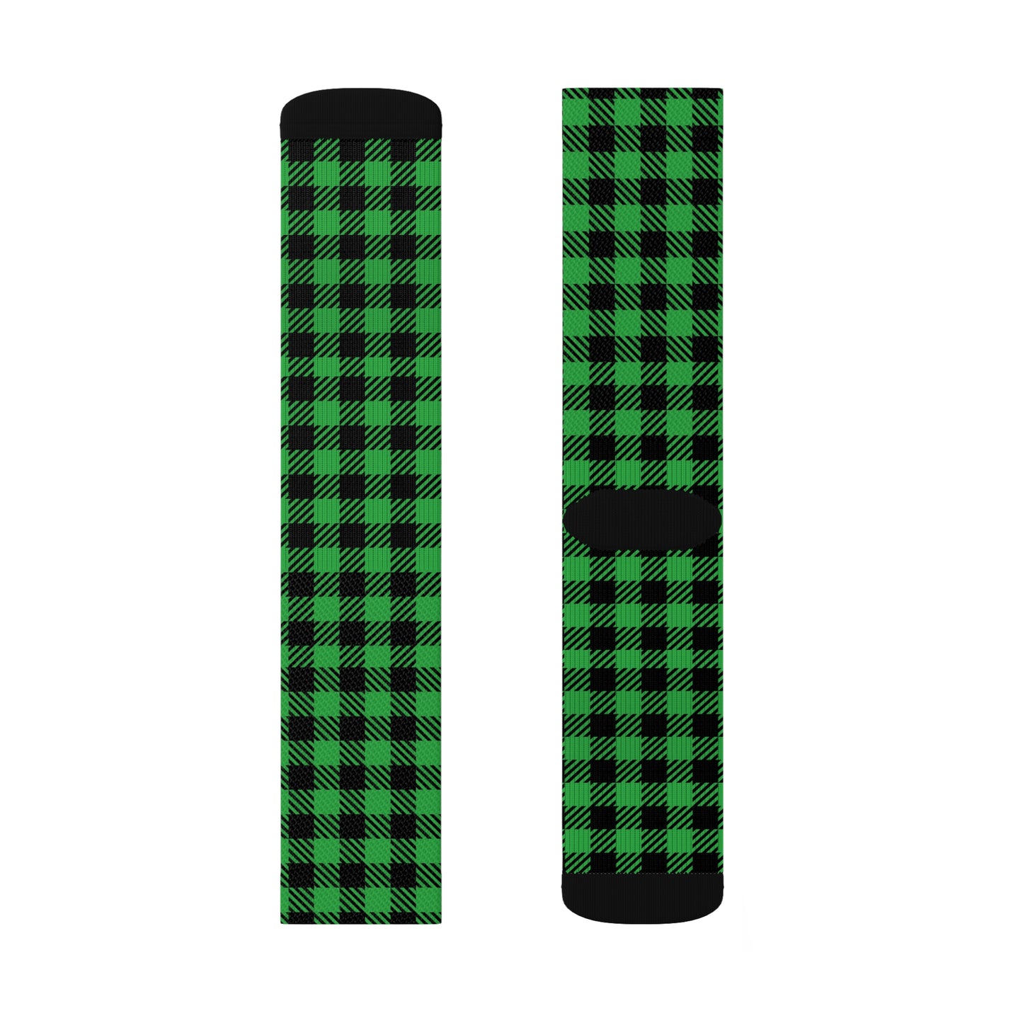 Holiday Green & Black Checker Socks