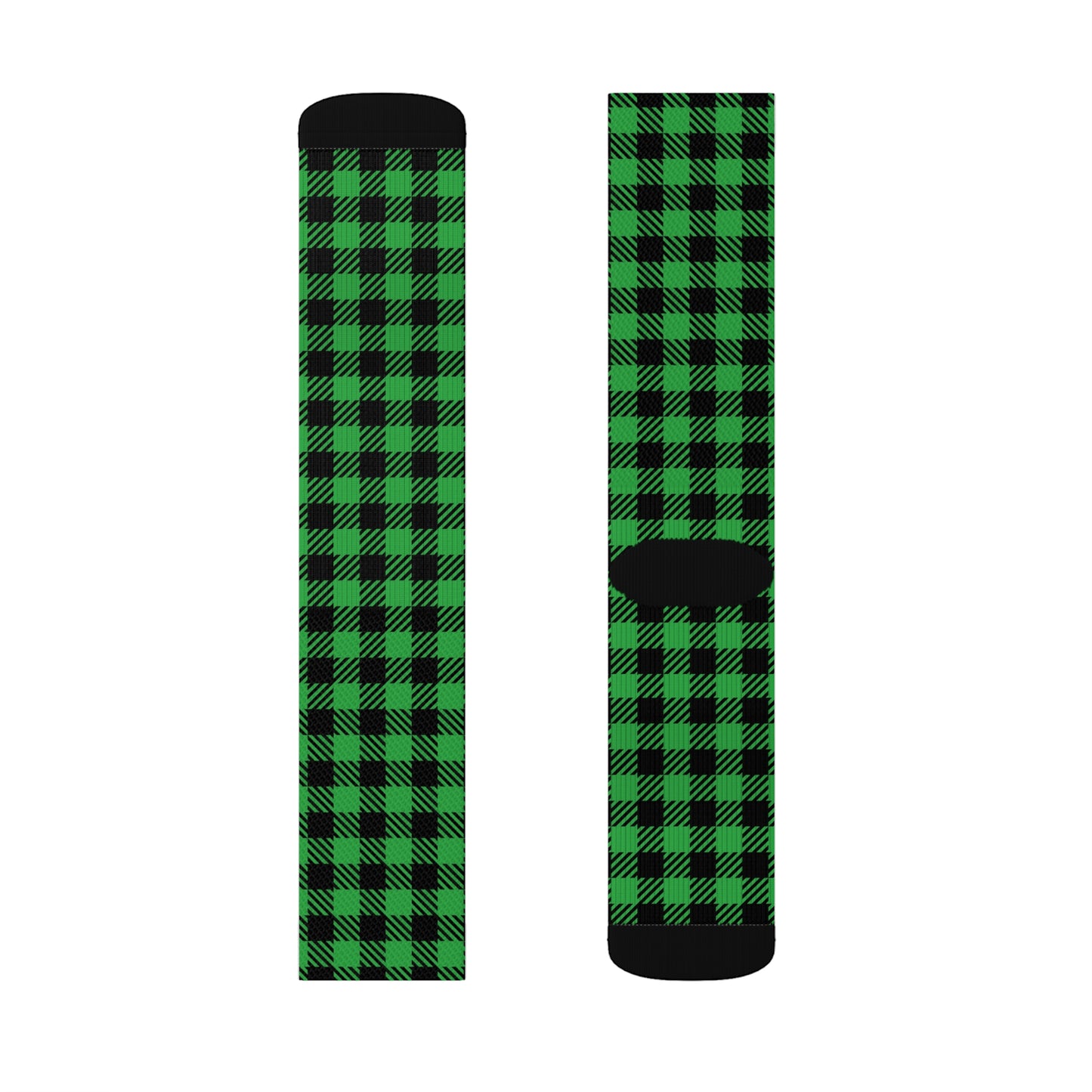 Holiday Green & Black Checker Socks