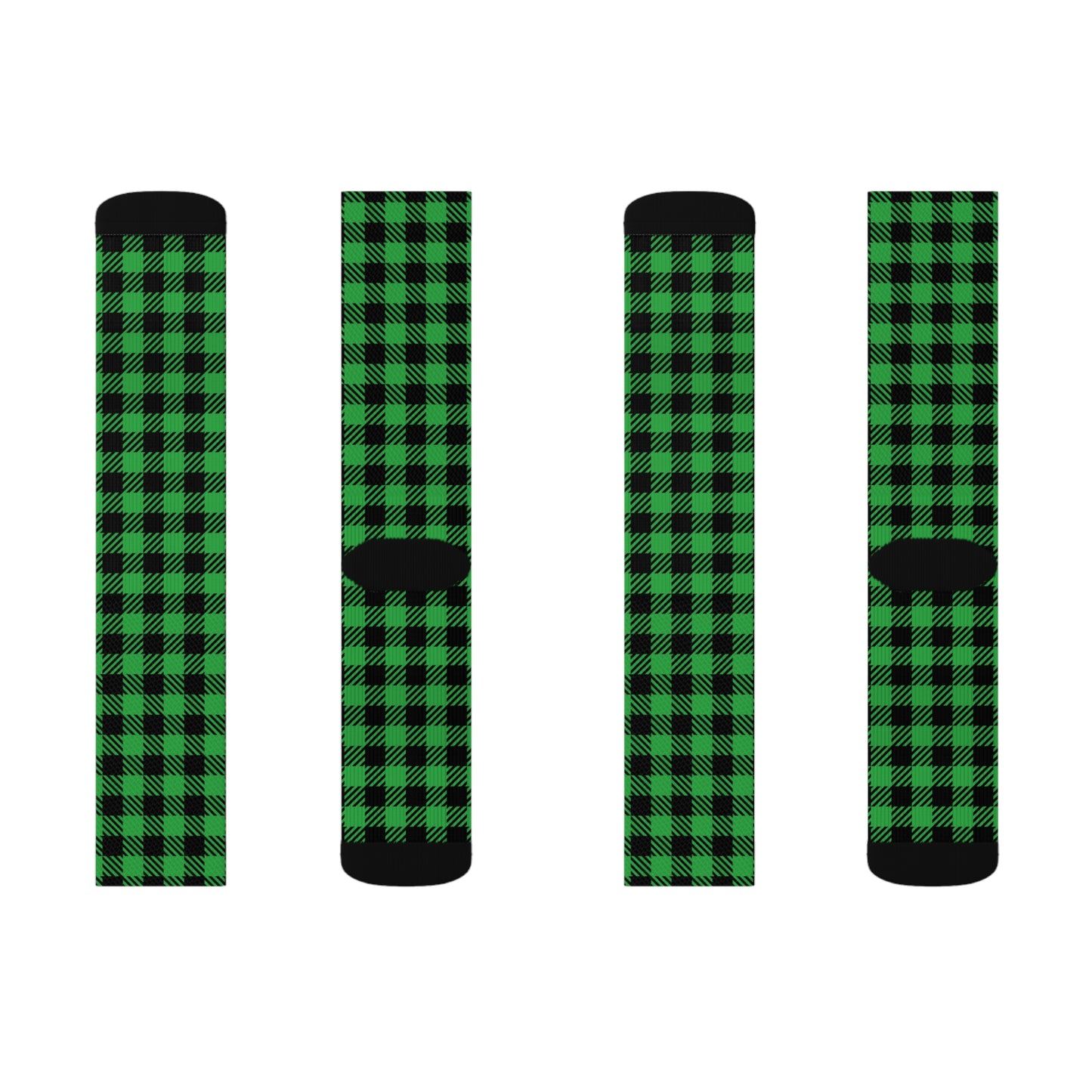 Holiday Green & Black Checker Socks