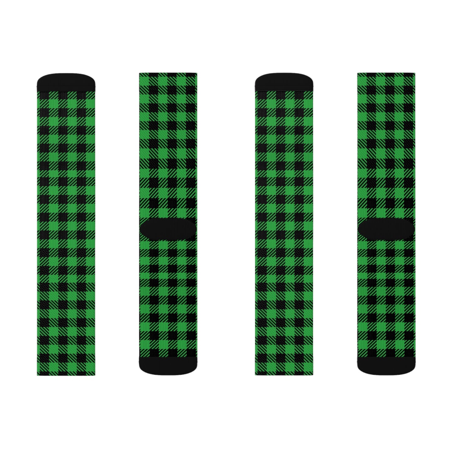 Holiday Green & Black Checker Socks