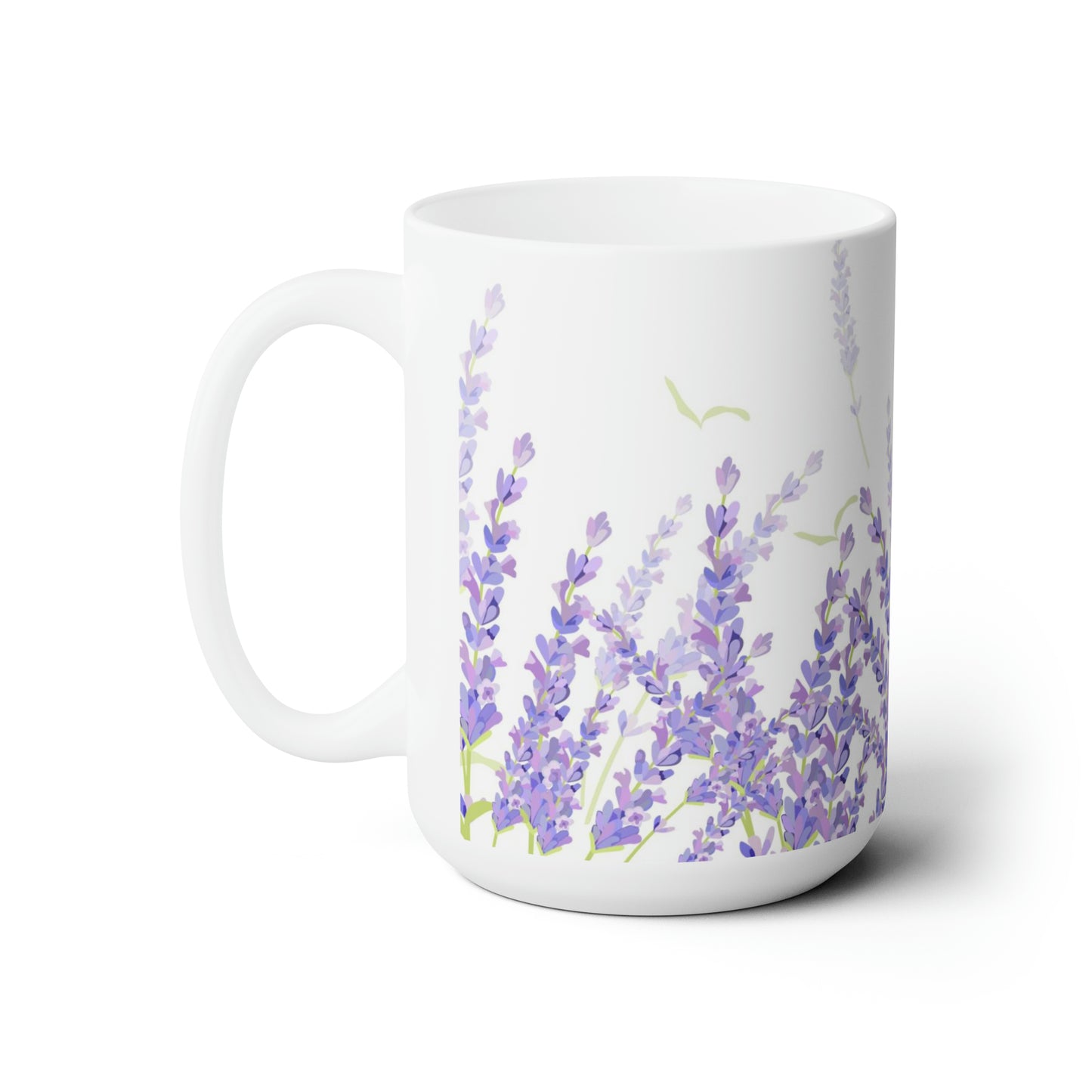 Lavender Flowers Ceramic Coffee Mug 15oz