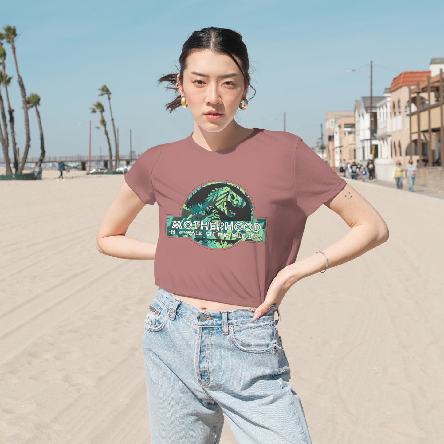 Women's Jurassic 'Wild Side' Flowy Cropped Tee