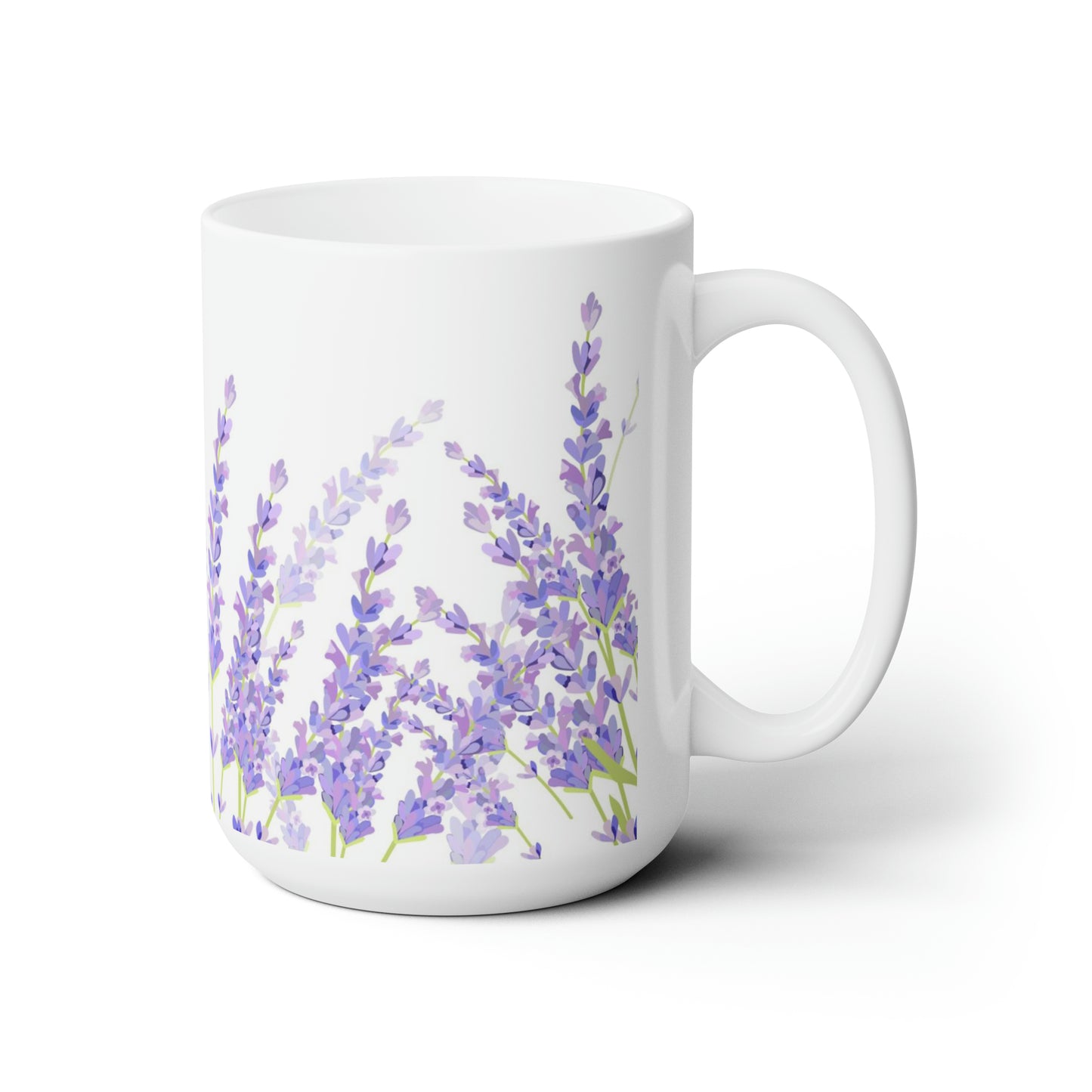 Lavender Flowers Ceramic Coffee Mug 15oz