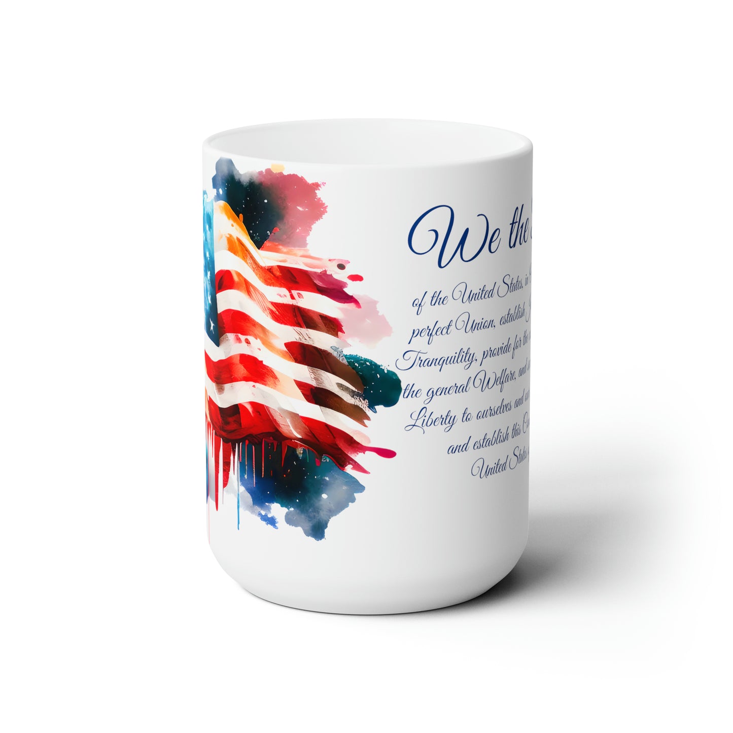 "WE THE PEOPLE" American Flag Coffee Mug 15oz