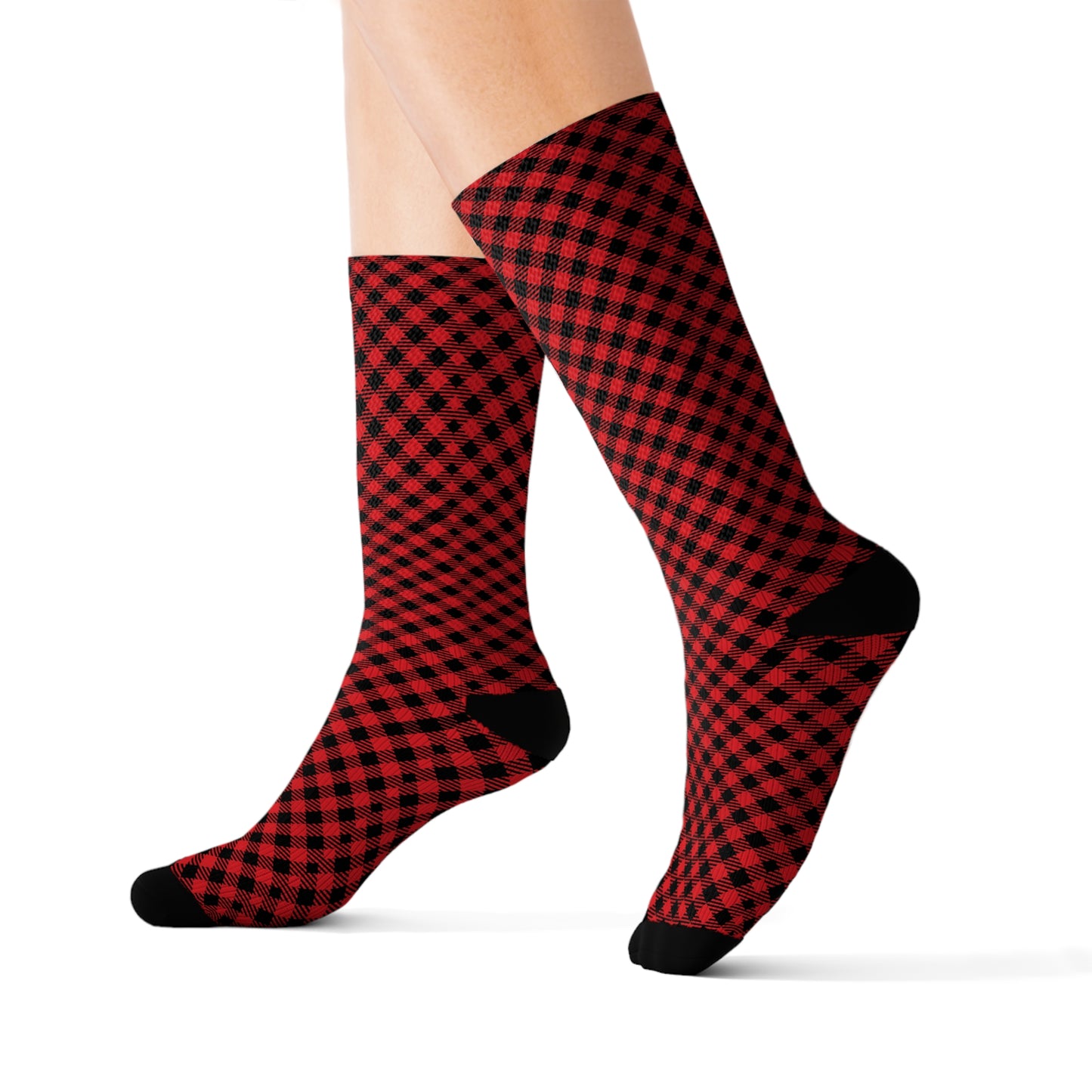 Holiday Red Checker High Socks