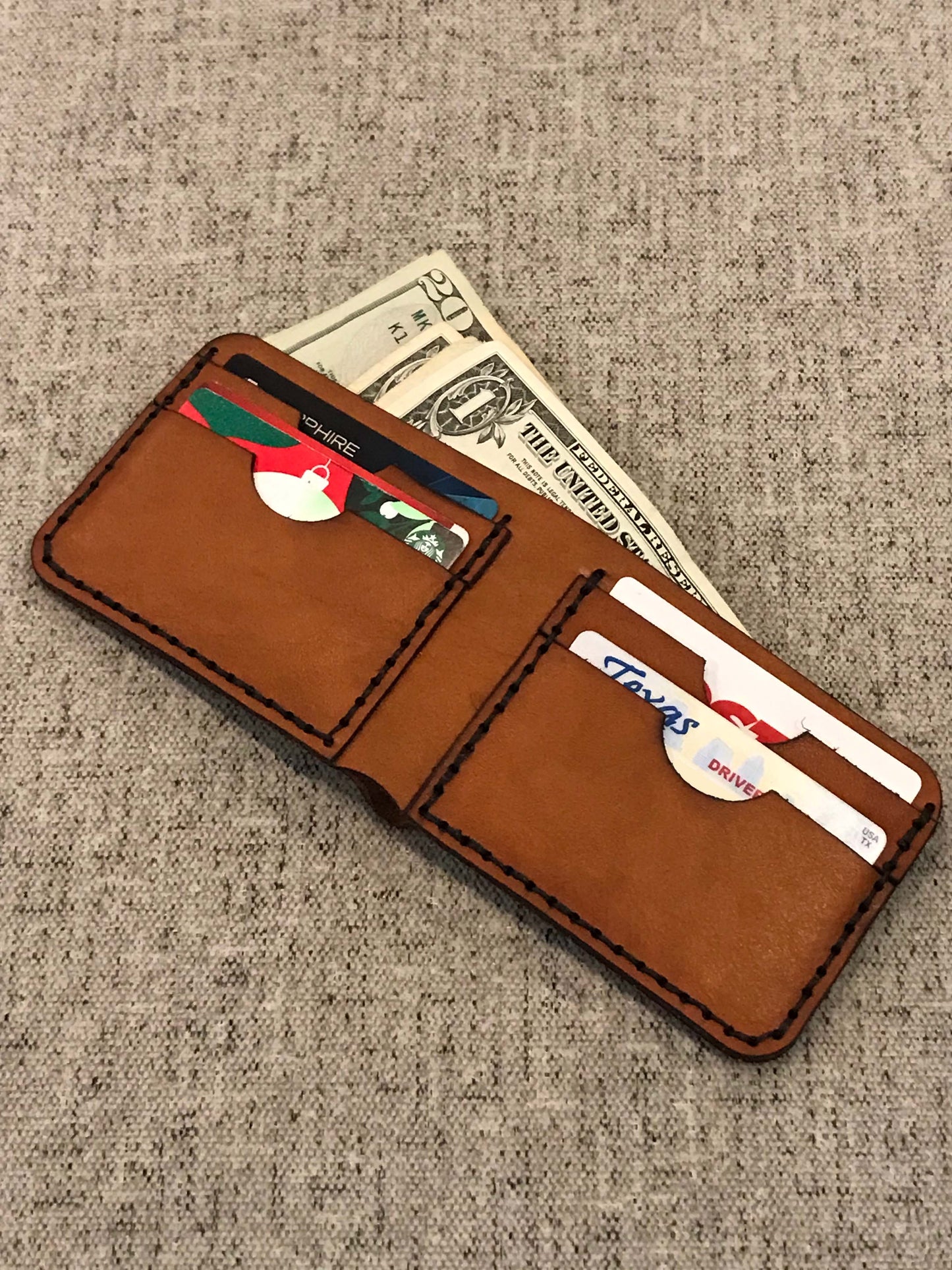 Handmade Leather Billfold Wallet