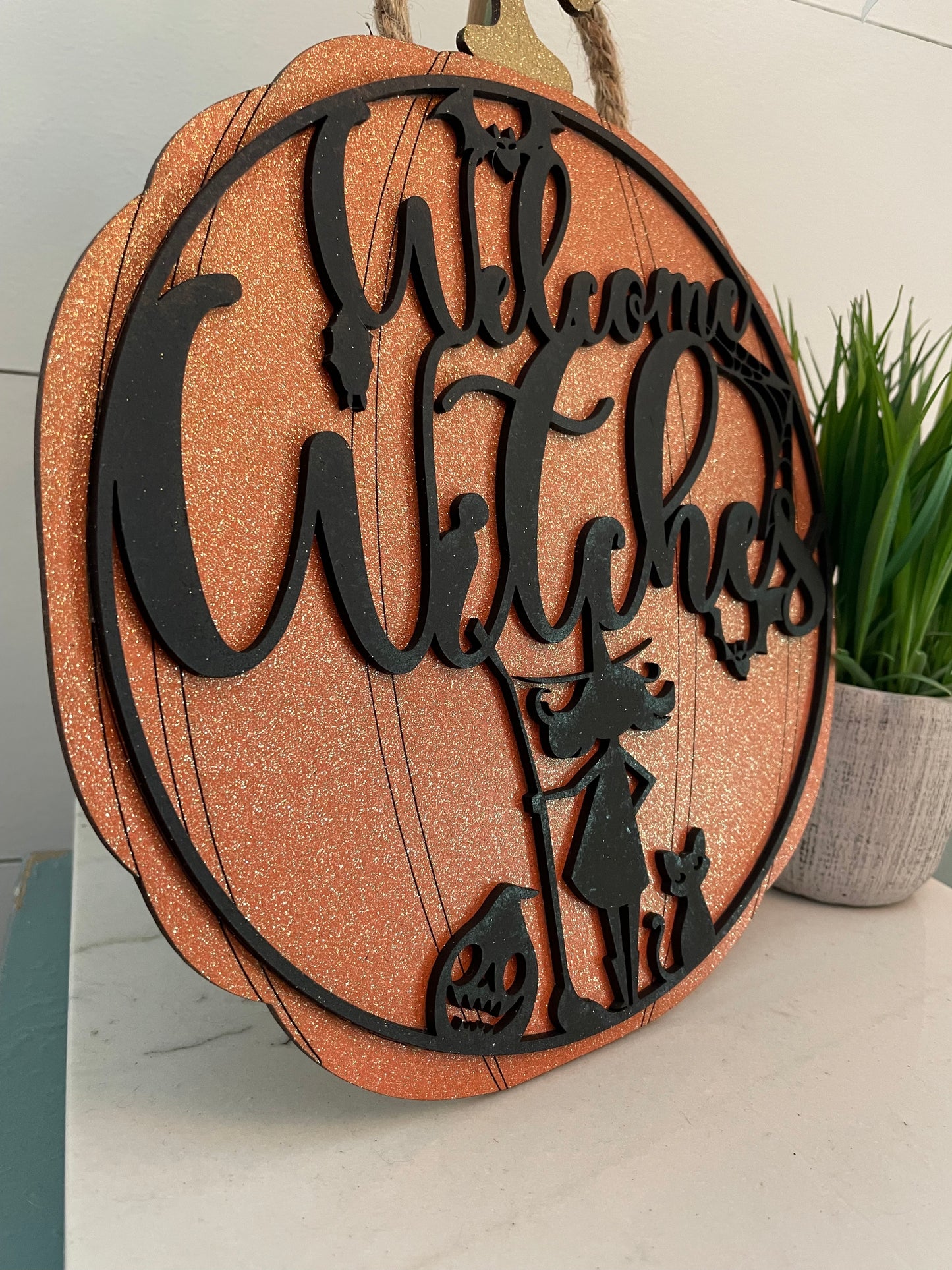 CLEARANCE - Halloween Sign - Welcome Witches