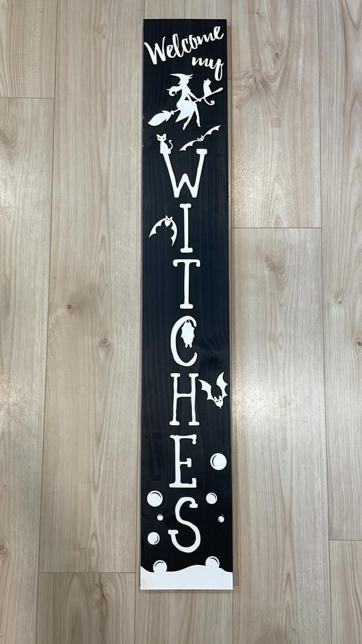 CLEARANCE - Halloween Welcome My Witches Door Sign